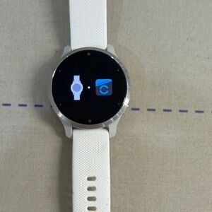 Garmin Silver Smartwatch with White Silicone Band